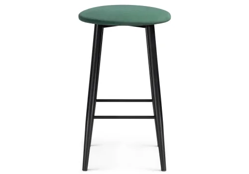 Барный стул Гангток катания изумруд / черный матовый 469982 Woodville, зелёный/велюр, ножки/металл/чёрный, размеры - ****370*370 фото 2