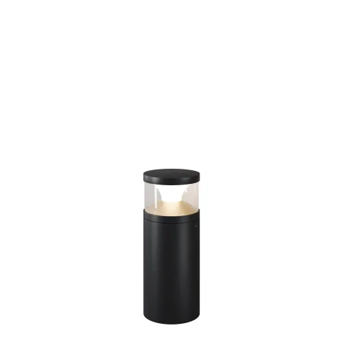 Парковый светильник LED Pyro O496FL-L21B3K1 Maytoni уличный IP65 чёрный на 1 лампу, плафон прозрачный в стиле современный хай-тек LED