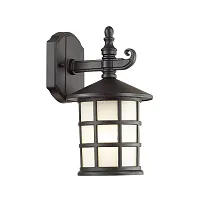 Настенный светильник HOUSE 4042/1W Odeon Light уличный IP44 чёрный 1 лампа, плафон белый в стиле кантри E27