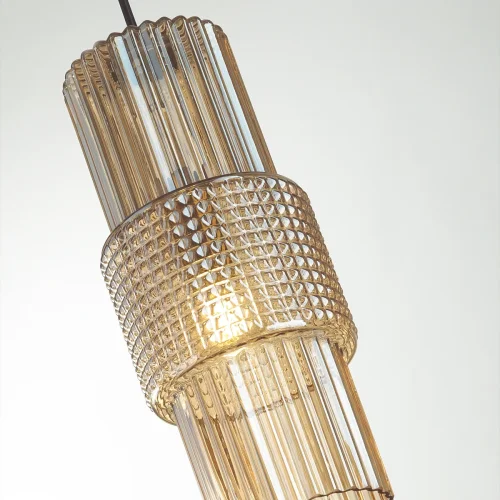 Светильник подвесной Pimpa 5019/1 Odeon Light янтарный бежевый 1 лампа, основание бронзовое в стиле модерн  фото 5
