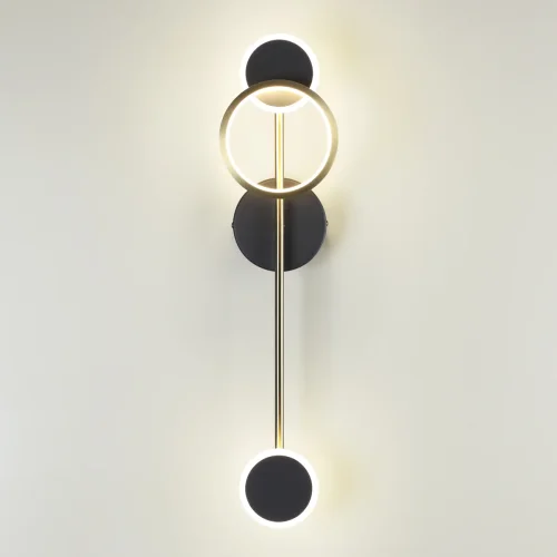 Бра LED Denzel 4321/16WL Odeon Light бронзовый чёрный на 1 лампа, основание чёрное в стиле современный кольца фото 2