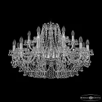 Люстра подвесная 1409/12+6/300 Ni Bohemia Ivele Crystal без плафона на 18 ламп, основание прозрачное никель в стиле классика sp