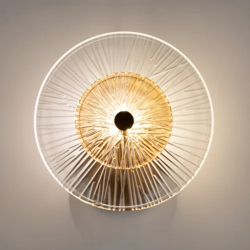 Бра настенный Aster MOD007WL-01G Maytoni прозрачный на 1 лампу, основание золотое в стиле фото 5