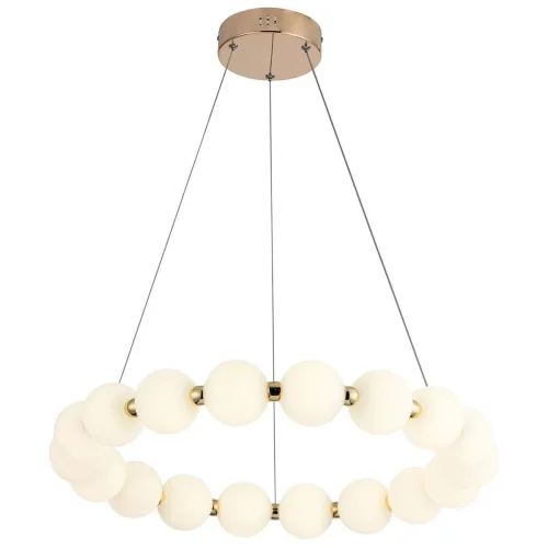 Светильник подвесной LED 10208/SG LED Gold Escada белый на 1 лампу, основание золотое в стиле хай-тек шар Светильник подвесной LED 10208/SG LED Gold Escada белый на 1 лампу, основание золотое в стиле хай-тек шар