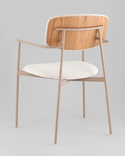 Стул Doe, светло-бежевый, бежевые ножки УТ000040249 Stool Group, бежевый/букле, ножки/металл/бежевый, размеры - *820**** фото 4