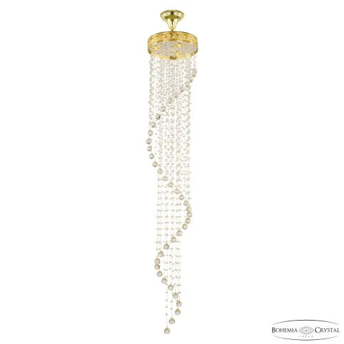 Люстра каскадная хрустальная 83131/30IV-165 G Bohemia Ivele Crystal прозрачная на 3 лампы, основание золотое в стиле современный классический r