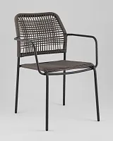 Стул Solaia, темно-серый УТ000039919 Stool Group, тёмно-серый/ротанг, ножки/металл/серый, размеры - *800****