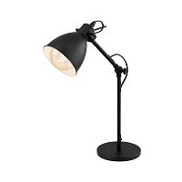 Настольная лампа PRIDDY 49469 Eglo чёрная 1 лампа, основание белое чёрное металл в стиле современный 