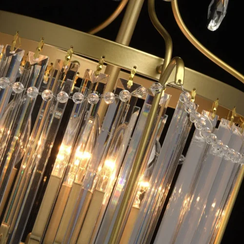 Люстра подвесная Адель 373014403 MW-Light прозрачная на 3 лампы, основание золотое в стиле классический  фото 5