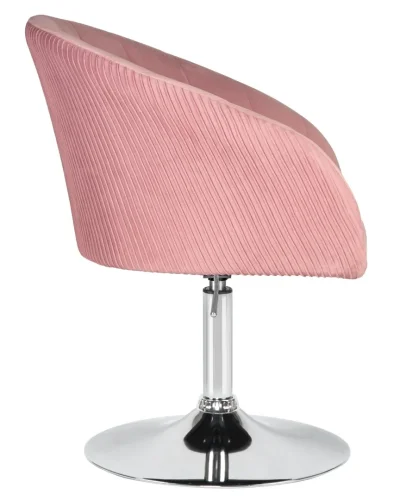 Кресло дизайнерское  8600-LM,  цвет сиденья розовый велюр (1922-16), цвет основания хром Dobrin, розовый/велюр, ножки/металл/хром, размеры - 750*900***600*570 фото 3