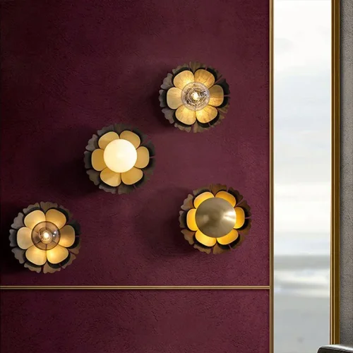 Настенное бра CAMELLIA WALL 140591-26 ImperiumLoft серый белый на 1 лампу, основание латунь в стиле современный фото 7