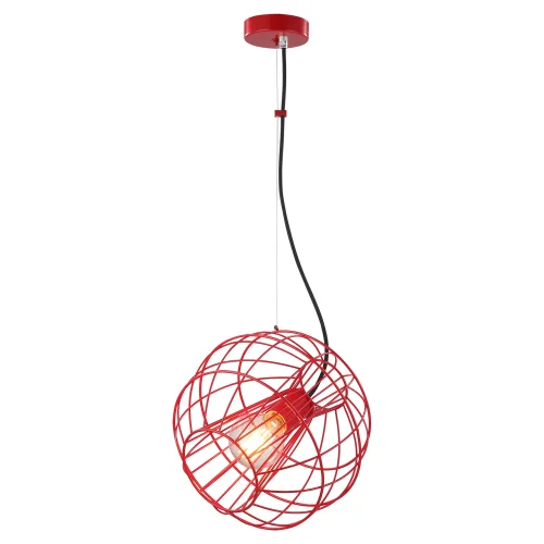 Светильник подвесной лофт LSP-9934 Lussole красный 1 лампа, основание красное в стиле лофт  фото 2