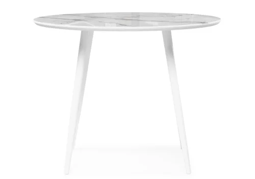 Стеклянный стол Абилин 100х76 белый мрамор / белый 553557 Woodville столешница белая из стекло фото 3
