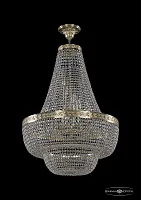 Люстра потолочная хрустальная 19091/H2/60IV G Bohemia Ivele Crystal прозрачная на 15 ламп, основание золотое в стиле классический sp