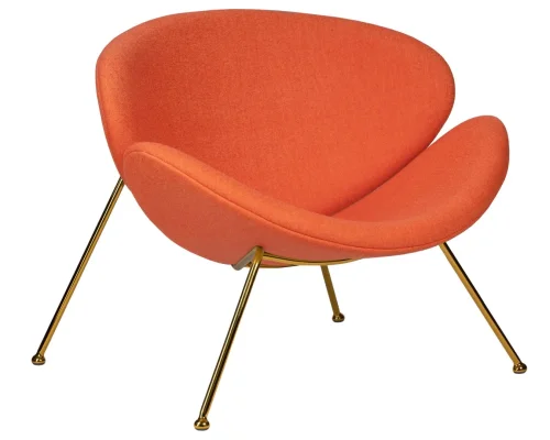 Кресло дизайнерское  72-LMO EMILY, цвет сиденья оранжевый (AF), цвет основания золото Dobrin, оранжевый/ткань, ножки/металл/золотой, размеры - ****810*780