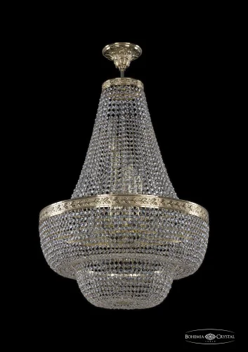 Люстра потолочная хрустальная 19091/H2/60IV G Bohemia Ivele Crystal прозрачная на 15 ламп, основание золотое в стиле классический sp