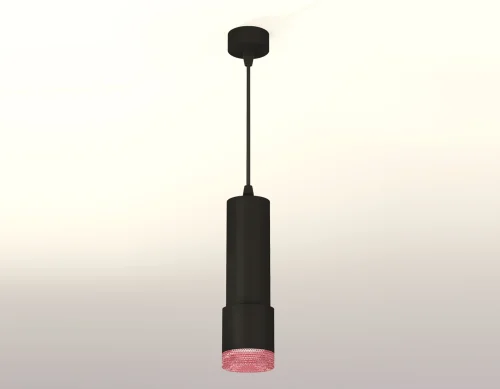 Светильник подвесной XP7402003 Ambrella light розовый чёрный 1 лампа, основание чёрное в стиле хай-тек современный трубочки фото 3