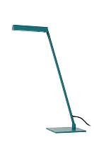 Настольная лампа офисная LED Lavale 44501/03/37 Lucide бирюзовая на 1 лампу, основание бирюзовое металл в стиле современный минимализм 