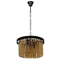 Светильник подвесной Гослар 498015203 MW-Light прозрачный янтарный 3 лампы, основание чёрное в стиле современный 