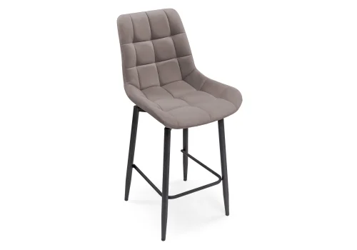 Полубарный стул Алст К крутящийся латте / черный 502283 Woodville, бежевый/велюр, ножки/металл/чёрный, размеры - ****500*580 фото 2