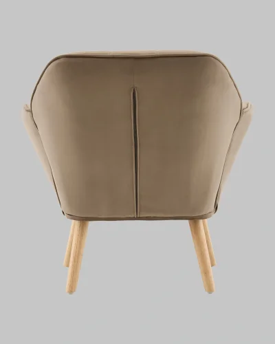 Кресло Руди мокка УТ000040117 Stool Group, капучино шоколад коричневый/велюр, ножки/массив гевеи/бежевый коричневый, размеры - *750****мм фото 5