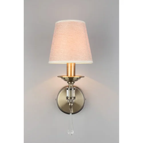 Бра Rivoli OML-64211-01 Omnilux бежевый на 1 лампу, основание античное бронза в стиле классический фото 4