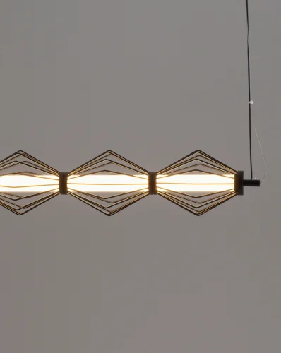 Светильник подвесной LED Eloise V11352-PL Moderli белый чёрный на 1 лампу, основание чёрное в стиле современный линейный фото 3