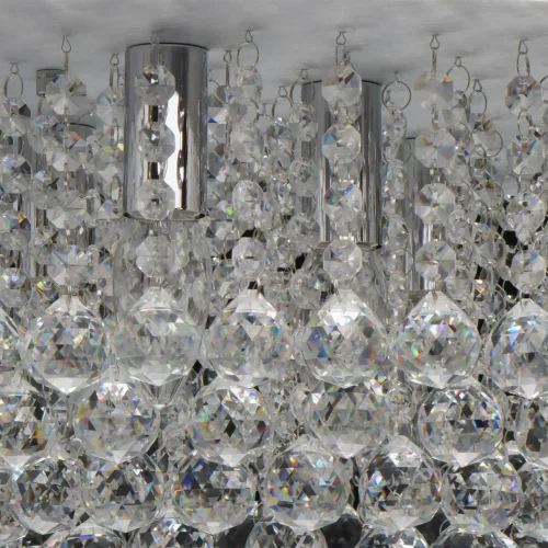 Люстра потолочная хрустальная Венеция 276014409 MW-Light прозрачная на 9 ламп, основание матовое серебро в стиле модерн  фото 9