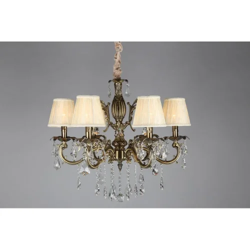 Люстра подвесная Catanzaro OML-30813-06 Omnilux бежевая на 6 ламп, основание бронзовое в стиле классический фото 5