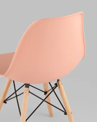 Стул EAMES, персиковый, сиденье УТ000039375 Stool Group, розовый/пластик, ножки/массив бука/бежевый, размеры - *815**** фото 3