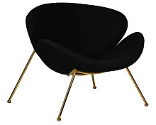 Кресло дизайнерское  72-LMO EMILY, цвет сиденья черный (AF9), цвет основания золото Dobrin, чёрный/ткань, ножки/металл/золотой, размеры - ****810*780