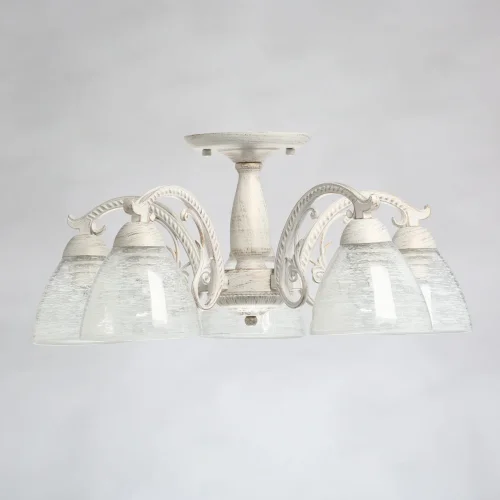 Люстра потолочная Ариадна 105010205 DeMarkt белая на 5 ламп, основание бежевое белое патина в стиле классический  фото 4