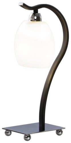 Настольная лампа 269-104-01 Velante белая 1 лампа, основание венге хром коричневое металл в стиле современный 