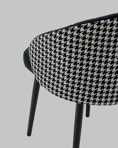 Стул Пасаденика велюр черный, спинка гусиная лапка УТ000041362 Stool Group, чёрный/велюр, ножки/металл/чёрный, размеры - ***** фото 6