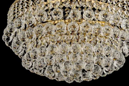 Люстра подвесная хрустальная Pompei E 1.5.40.100 G Arti Lampadari прозрачная на 5 ламп, основание золотое в стиле арт-деко классический фото 4