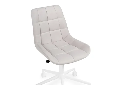 Компьютерное кресло Честер молочный / белый 572562 Woodville, молочный/велюр, ножки/металл/белый, размеры - *920***490*600 фото 6