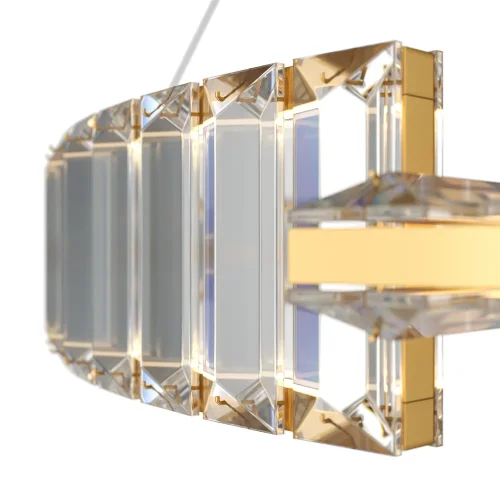 Люстра подвесная LED Krone P097PL-L36BS3K1 Maytoni прозрачная на 1 лампа, основание латунь в стиле современный кольца фото 5