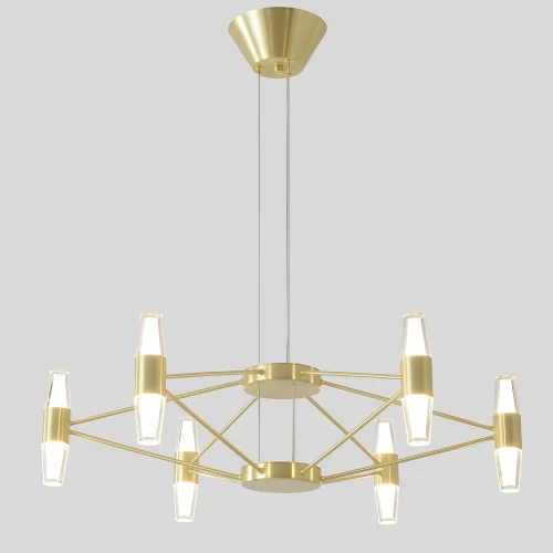 Люстра подвесная LED DOROTEA SP6 GOLD Crystal Lux белая на 1 лампу, основание золотое в стиле современный 
