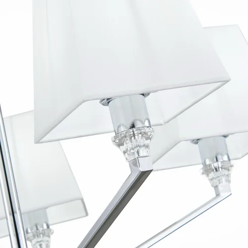 Люстра потолочная Grinda SLE107602-05 Evoluce белая на 5 ламп, основание хром в стиле современный  фото 3