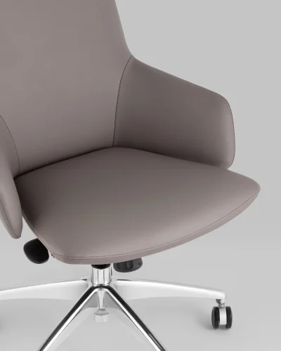 Кресло офисное TopChairs Bow, серый УТ000038541 Stool Group, /, ножки//хром, размеры - ****720*640 фото 4