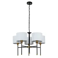 Люстра подвесная Jamie A4090LM-5BK Arte Lamp белая на 5 ламп, основание чёрное в стиле современный 