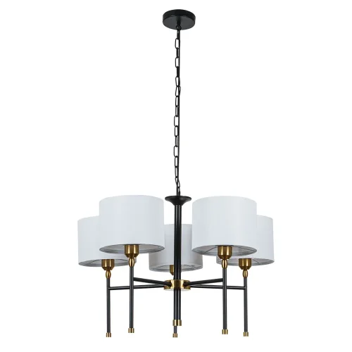 Люстра подвесная Jamie A4090LM-5BK Arte Lamp белая на 5 ламп, основание чёрное в стиле современный 