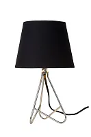 Настольная лампа GITTA 47500/81/11 Lucide чёрная 1 лампа, основание хром металл в стиле современный на треноге