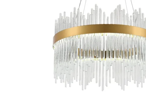 Люстра подвесная LED с пультом INNOVATION STYLE 83156 Natali Kovaltseva прозрачная на 1 лампу, основание золотое в стиле современный с пультом фото 2