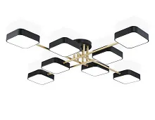 Люстра потолочная LED FL516348 Ambrella light чёрная на 1 лампу, основание чёрное в стиле хай-тек 