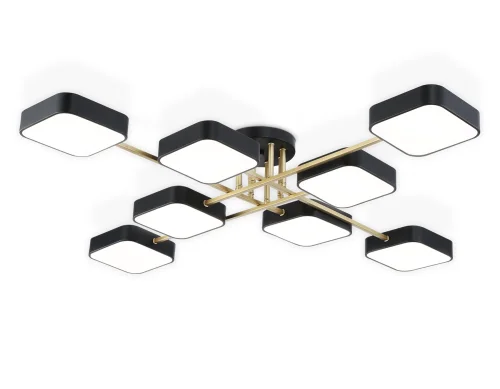 Люстра потолочная LED FL516348 Ambrella light чёрная на 1 лампу, основание чёрное в стиле хай-тек 