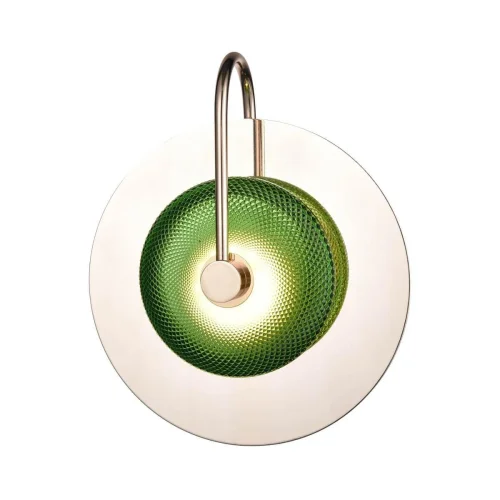 Бра LED Rainbow VL5744W11 Vele Luce зелёный на 1 лампу, основание золотое в стиле арт-деко современный Бра LED Rainbow VL5744W11 Vele Luce зелёный на 1 лампу, основание золотое в стиле арт-деко современный