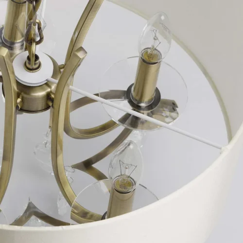 Люстра подвесная Нора 454010905 MW-Light белая на 5 ламп, основание жёлтое бронзовое в стиле классический современный арт-деко  фото 8