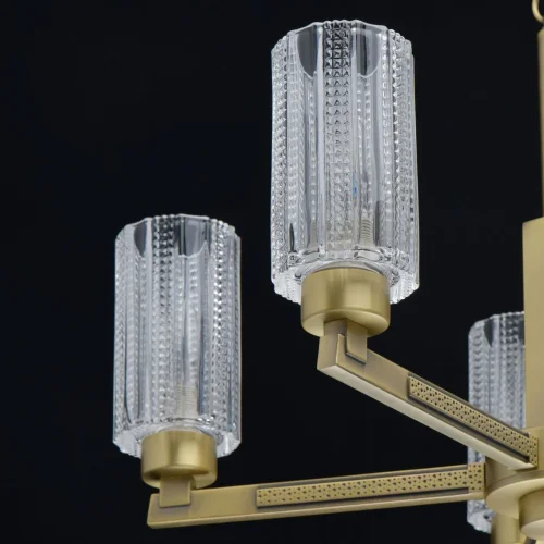 Люстра подвесная Альгеро 285011605 MW-Light прозрачная на 5 ламп, основание латунь в стиле классический  фото 11