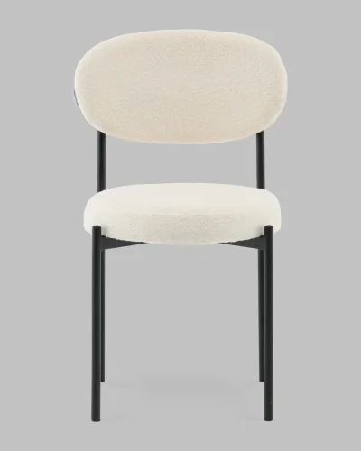 Стул Бриф DD букле молочный УТ000041482 Stool Group, белый/букле, ножки/сталь/чёрный, размеры - ***** фото 2